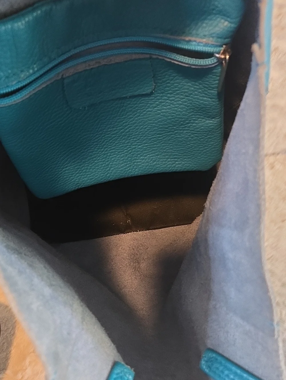 Borse In Pelle Italian Leather Teal Leather Tote Bag - Stylish Everyday Women’s